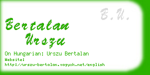 bertalan urszu business card